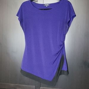 Purple and black asymmetrical top